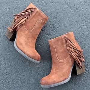Sbicca Vintage Collection Fringe Booties - Marimba